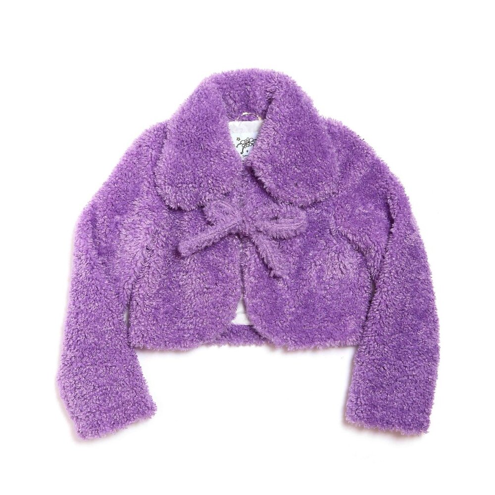 Somewhere Nowhere My Little Fluffy Bow Jacket Purple Size S/M